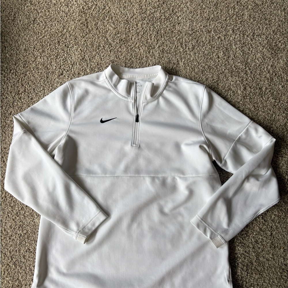 Nike Dri-FIT White Zip Pullover